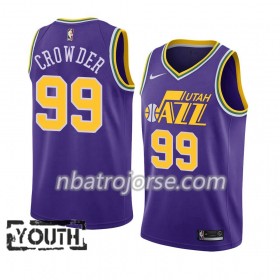 Barn Utah Jazz Tröja Jae Crowder 99 2018-19 Nike Lila Swingman